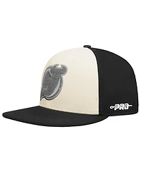 Pro Standard Men's Cream/Black New Jersey Devils French Terry Snapback Hat