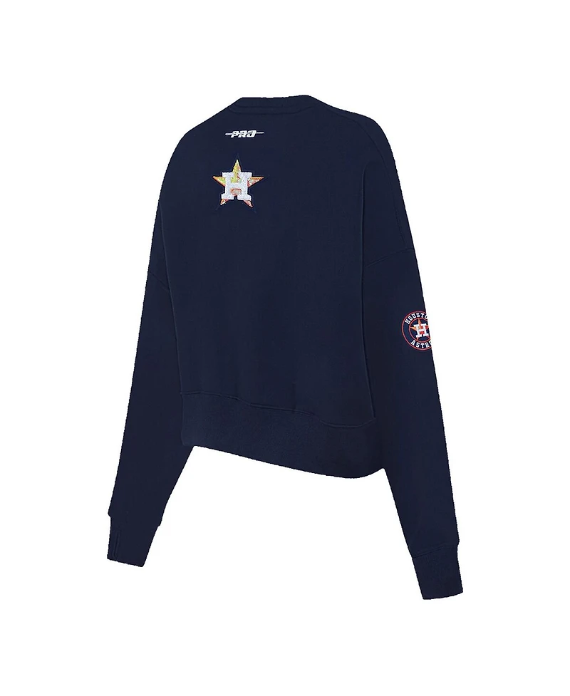 Pro Standard Women's Navy Houston Astros Game Day Classics Crewneck Pullover Sweatshirt