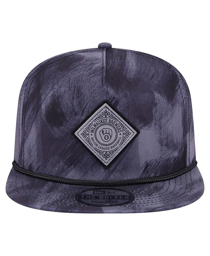 New Era Men's Navy Milwaukee Brewers Printed Golfer Snapback Hat