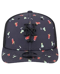 New Era Men's Black New York Mets Adventure Drinks Pattern 9SEVENTY Stretch-Snap Hat