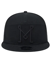 New Era Men's Black Inter Miami Cf Canvas 9FIFTY Snapback Hat