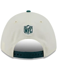New Era Men's Cream/Midnight Green Philadelphia Eagles 2025 Nfl Draft 9FORTY A-Frame M-Crown Adjustable Hat