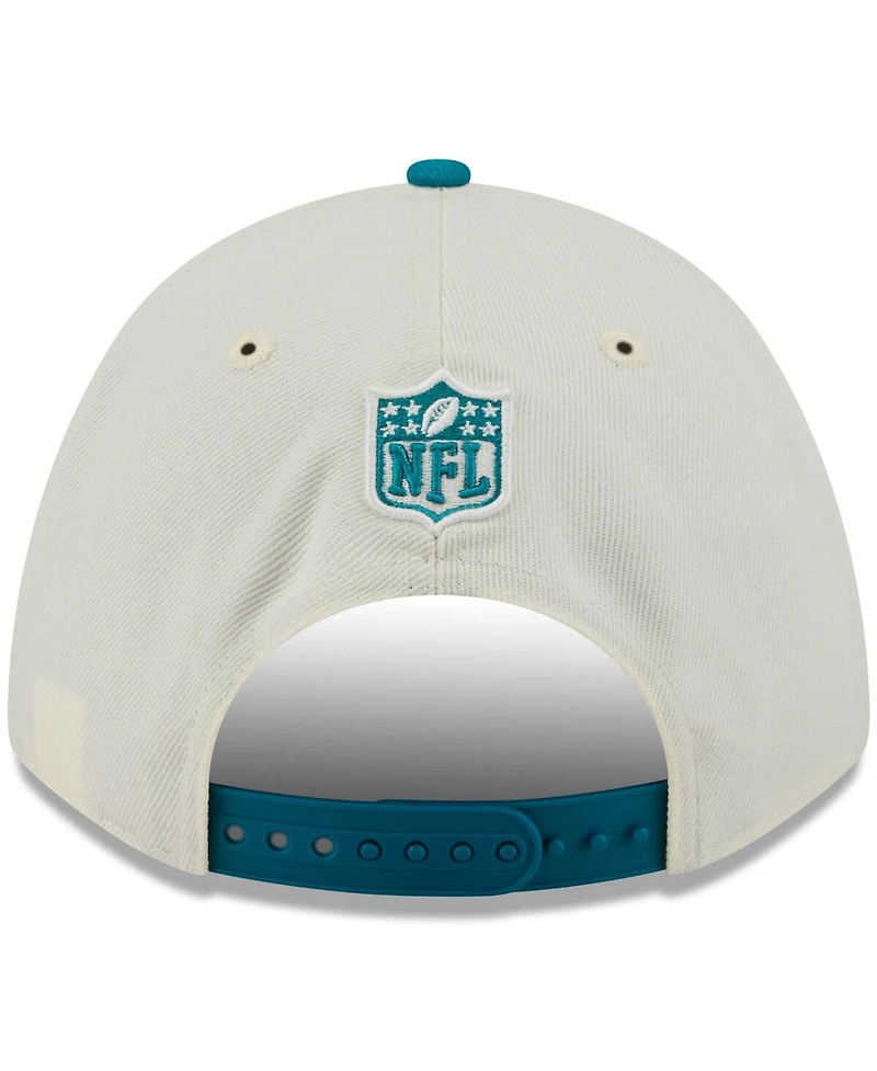 New Era Men's Cream/Teal Jacksonville Jaguars 2025 Nfl Draft 9FORTY A-Frame M-Crown Adjustable Hat