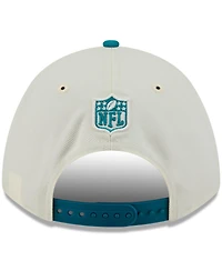 New Era Men's Cream/Teal Jacksonville Jaguars 2025 Nfl Draft 9FORTY A-Frame M-Crown Adjustable Hat
