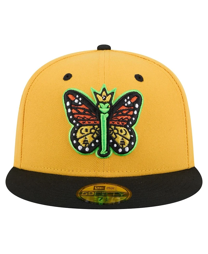 New Era Men's Yellow/Black Eugene Emeralds Copa de la Diversion 59FIFTY Fitted Hat