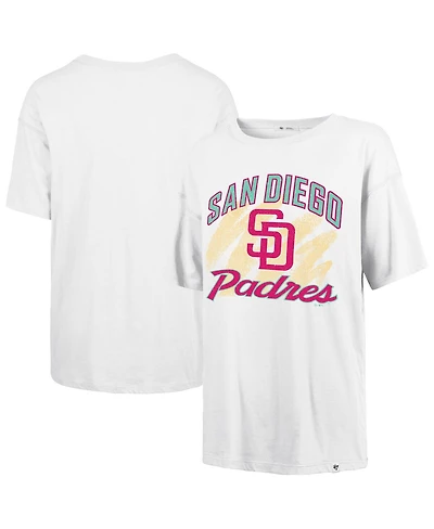 '47 Brand Women's White San Diego Padres City Connect Sadie Distressed T-Shirt