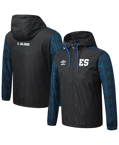 Umbro Men's Black El Salvador National Team Full-Zip Hooded Rain Jacket
