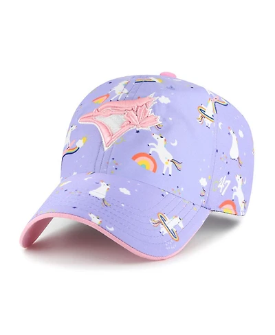 '47 Brand Big Girls Lavender Toronto Blue Jays Unicorn Clean Up Adjustable Hat