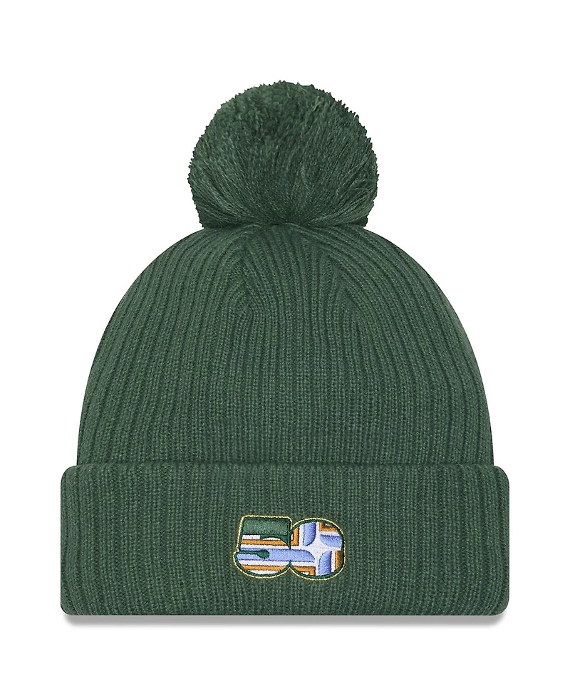 New Era Men's Green Portland Timbers 2025 Jersey Hook Cuffed with Pom Knit Hat