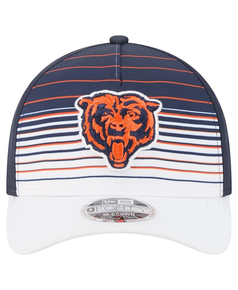 New Era Men's White/Navy Chicago Bears Adventure Gradient 9FORTY M-Crown A-Frame Adjustable Hat