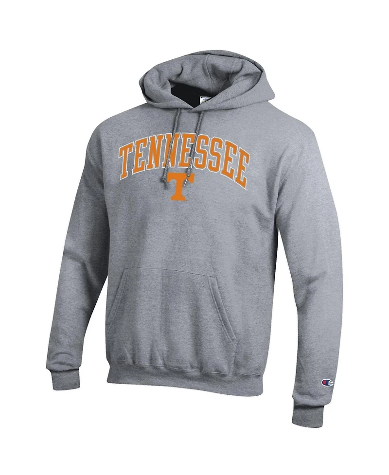 Champion Men's Heather Gray Tennessee Volunteers Arch Over Logo Pullover Hoodie
