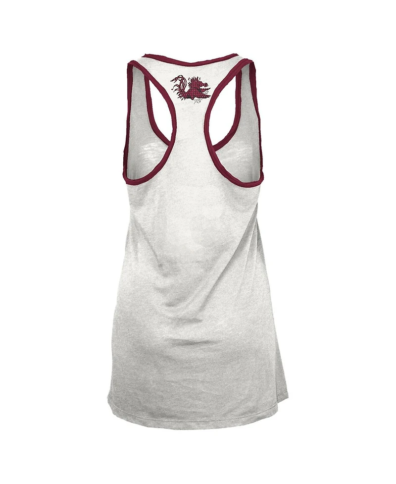 Pressbox Women's White/Garnet South Carolina Gamecocks Tracy Racerback Tank Top
