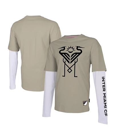 Stadium Essentials Men's Tan Inter Miami Cf Status Long Sleeve T-Shirt