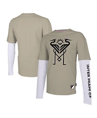 Stadium Essentials Men's Tan Inter Miami Cf Status Long Sleeve T-Shirt