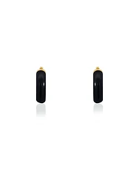 The Lovery Onyx Hoop Earrings 15 millimeters
