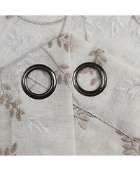 Kate Aurora 1 Piece Vanessa Floral Embroidered Linen Blend Semi Sheer Grommet Window Curtain Panel