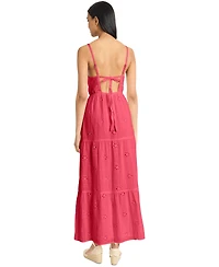 The Good Journey Women's Eyelet Open-Back Maxi Dress