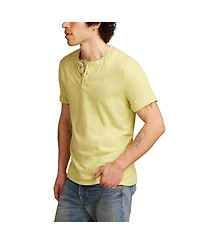 Lucky Brand Men's Linen Short Sleeve Henley Shirt