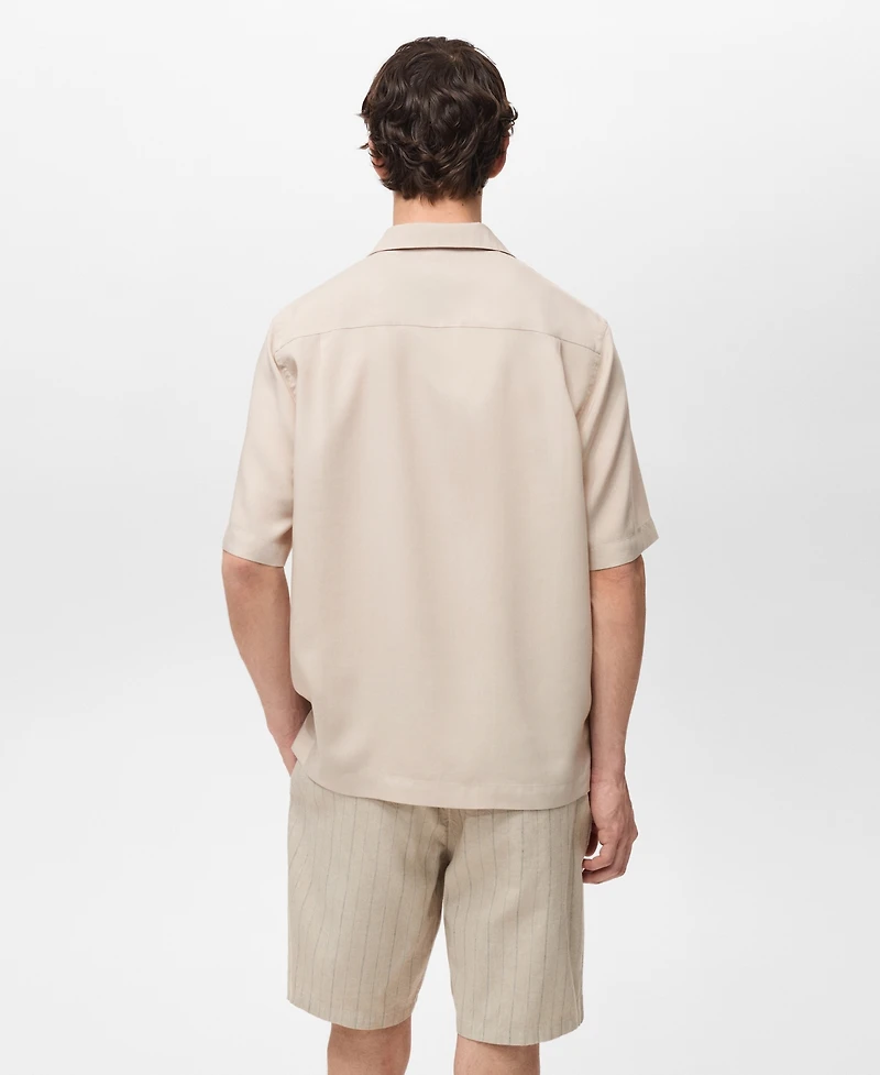 Mango Men's Lyocell Pocketed Shirt