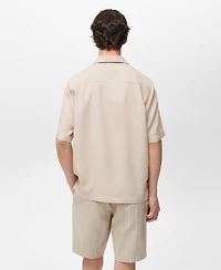 Mango Men's Lyocell Pocketed Shirt