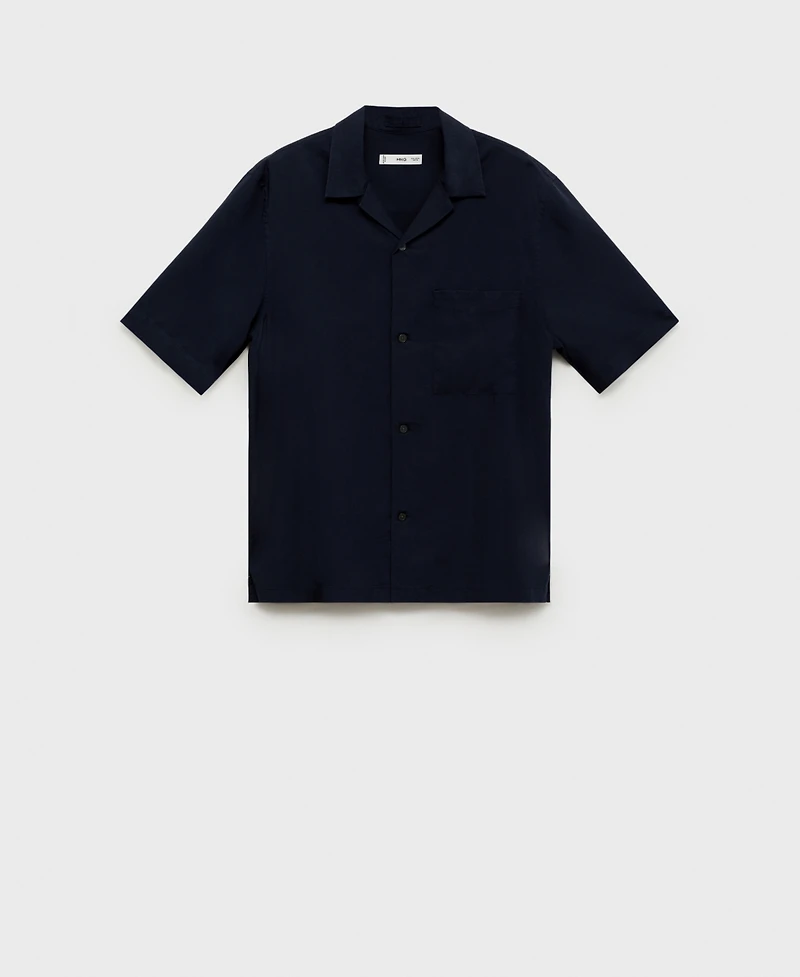 Mango Men's Lyocell Pocketed Shirt