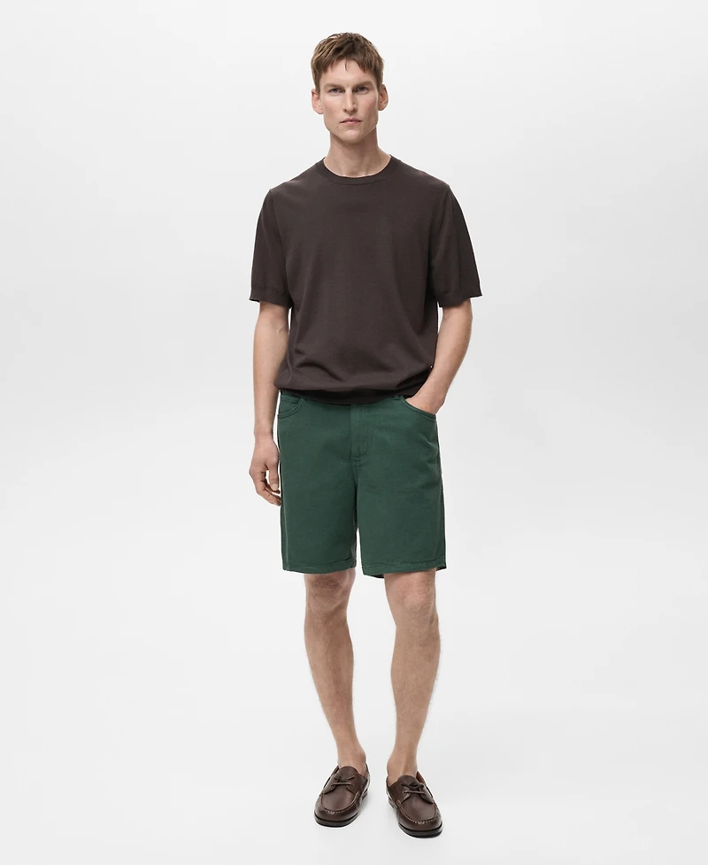 Mango Men's Denim Drawstring Shorts