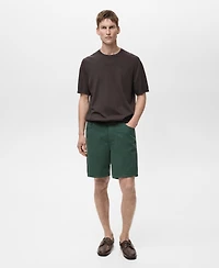 Mango Men's Denim Drawstring Shorts