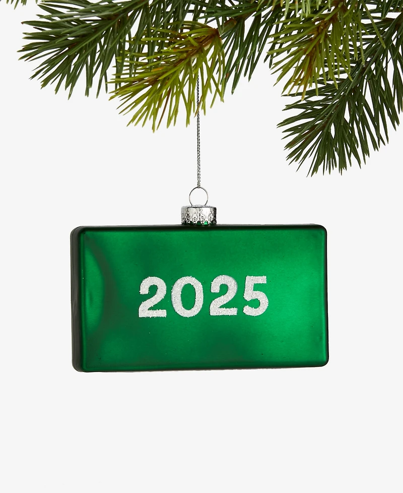 Holiday Lane New York City 2025 Glass Road Sign Ornament, Macy's Exclusive