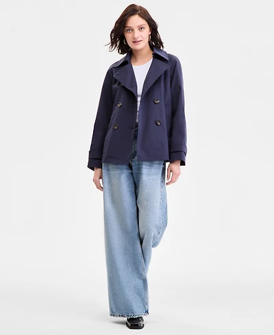 Michael Kors Women's Short Double-Breasted Trench Coat