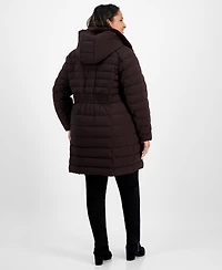 Michael Michael Kors Plus Size Faux-Fur-Trim Hooded Puffer Coat