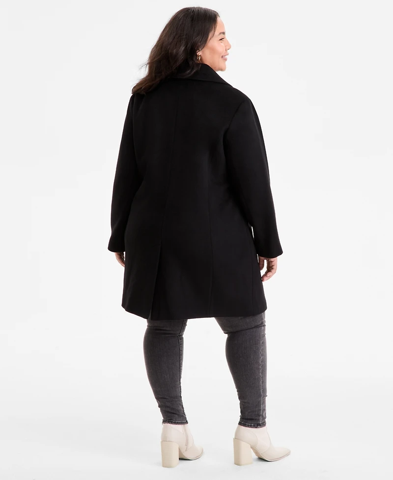 Michael Kors Plus Collared Button-Front Coat, Exclusively at Macy's