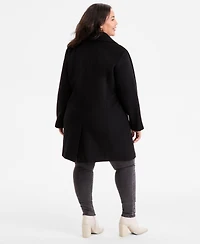 Michael Kors Plus Collared Button-Front Coat, Exclusively at Macy's