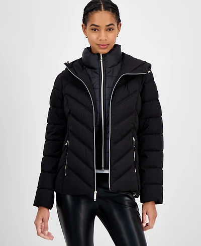 Michael Kors Women's Hooded Bibbed Packable Puffer Coat