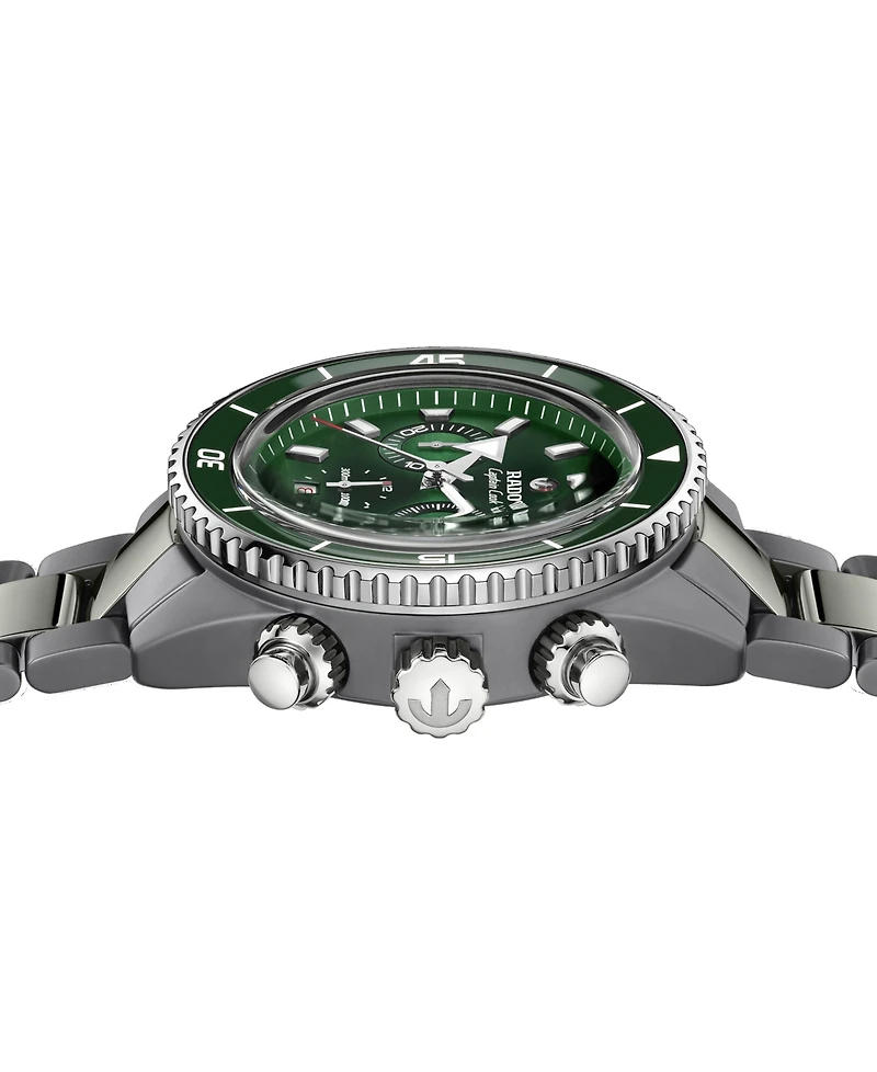 Rado Men's Swiss Automatic Chronograph Silver-Tone High-Tech Ceramic & Titanium Bracelet Watch 43mm
