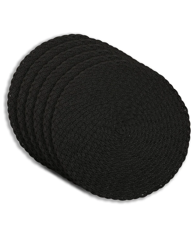 Dainty Home Classic 15" Round Woven Placemats Set of 6 - Durable, Reversible & Non-Slip Table Mats