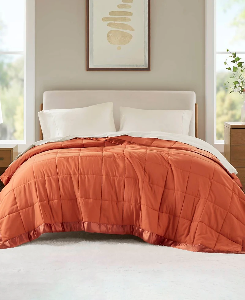 Madison Park Windom Lightweight Down Alternative Satin Trim Blanket