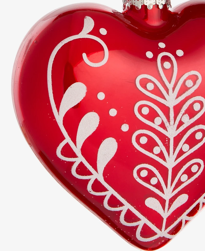 Holiday Lane Nordic Wonderland Glass Heart Ornament, Macy's Exclusive