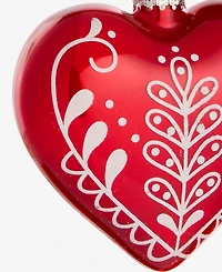 Holiday Lane Nordic Wonderland Glass Heart Ornament, Macy's Exclusive