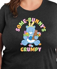 Hybrid Apparel Plus Care Bears Easter Some-Bunny's Grumpy Graphic Crew Neck T-Shirt