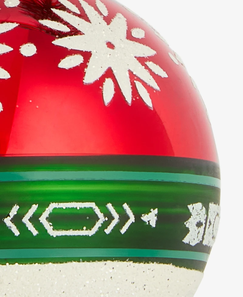 Holiday Lane Nordic Wonderland Glass Ball Ornament, Macy's Exclusive