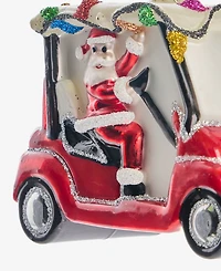 Holiday Lane Sports Glass Santa's Golf Cart Ornament, Macy's Exclusive