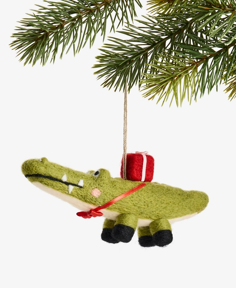 Holiday Lane Tiny Tidings Crocodile with Gift Ornament, Macy's Exclusive