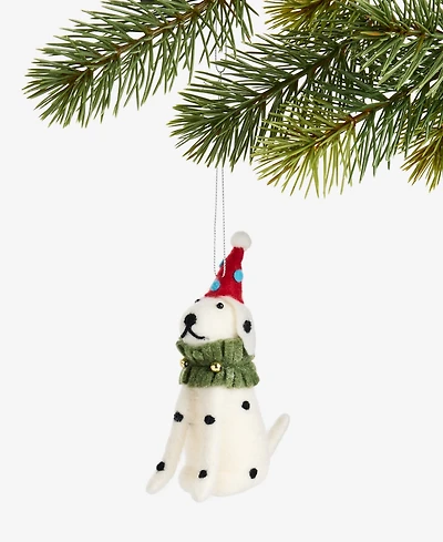 Holiday Lane Tiny Tidings Felted Dog with Hat Ornament, Macy's Exclusive
