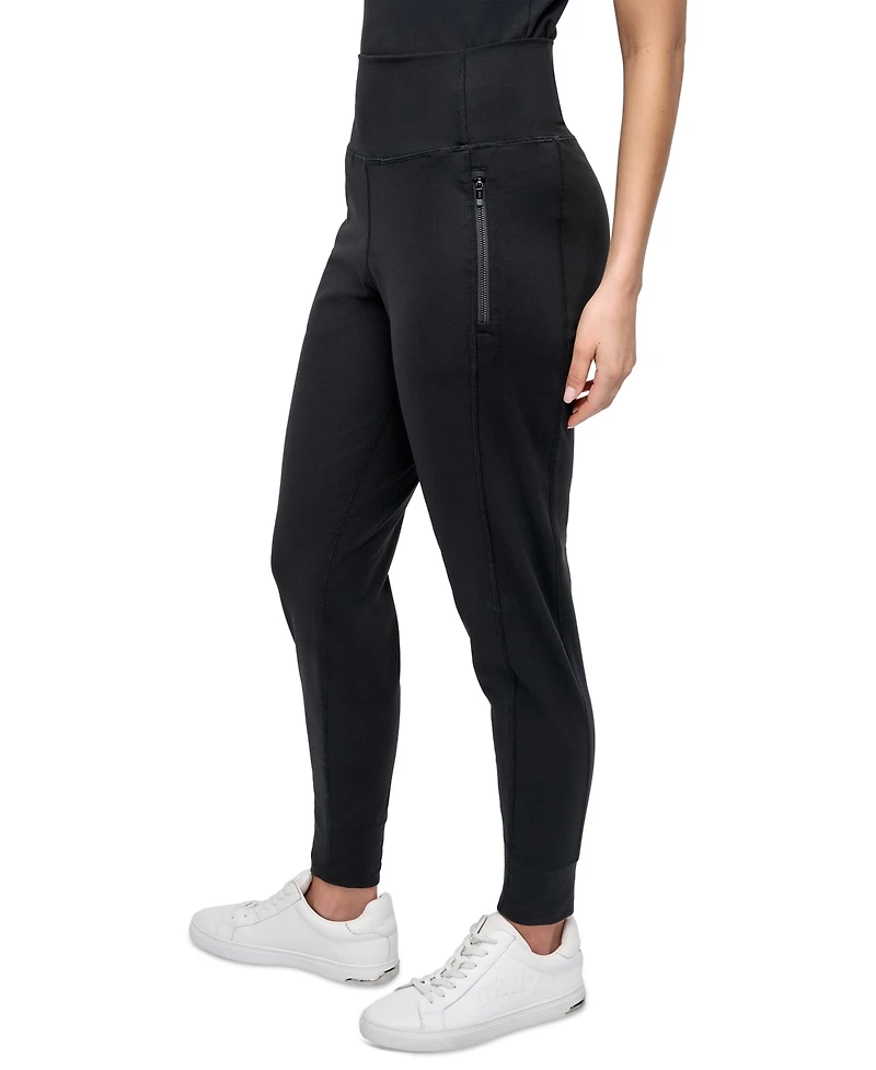 Dkny Sport Women's Balance Zip-Pocket Compression Joggers