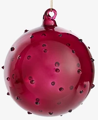 Holiday Lane Berry Tones Glass Clear Red Ball Ornament, Macy's Exclusive