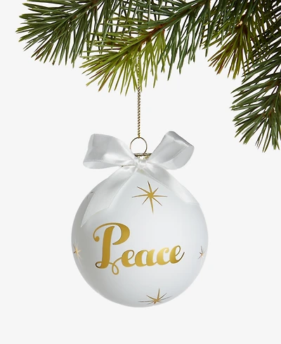 Holiday Lane Blessed Glass Peace 2025 Ball Ornament, Macy's Exclusive