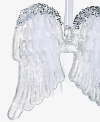 Holiday Lane Blessed Glass Feather-Trim Wings Ornament, Macy's Exclusive