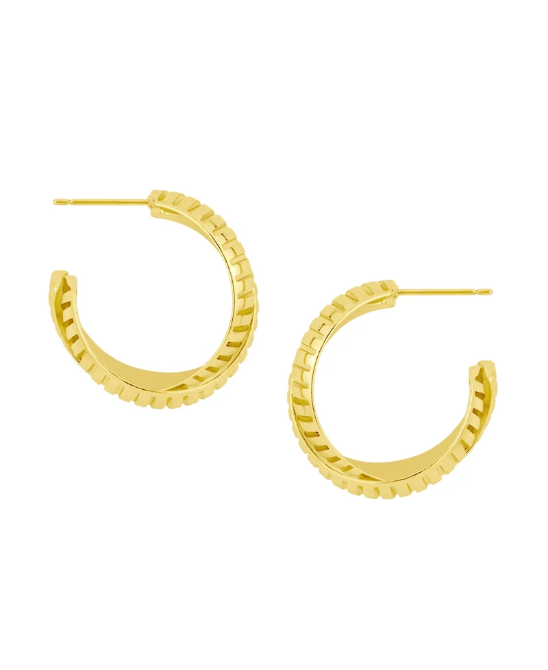 And Now This Textured X C Hoop Earrings