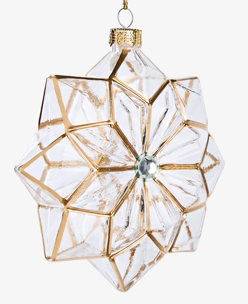Holiday Lane Blessed Clear Glass Flower Ornament, Macy's Exclusive