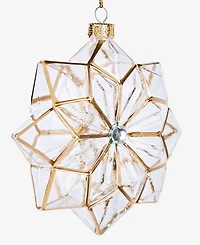 Holiday Lane Blessed Clear Glass Flower Ornament, Macy's Exclusive